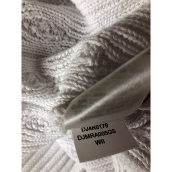 DKNY Jeans Sweater Ribbed Knit Cotton Sleeveless Mock Neck Top White NWT XL - Picture 8 of 10